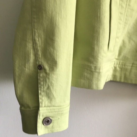 Christopher & Banks, lime green jean jacket, size M - Picture 8 of 9